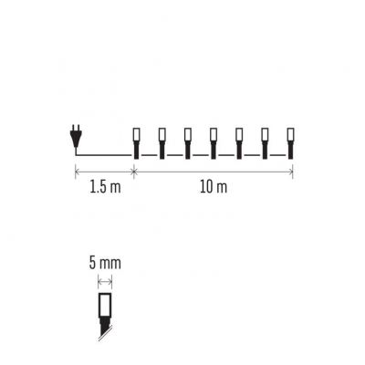 Lampki choinkowe Classic 200LED 10m ciepła biel IP20 EMOS (D4GW03)